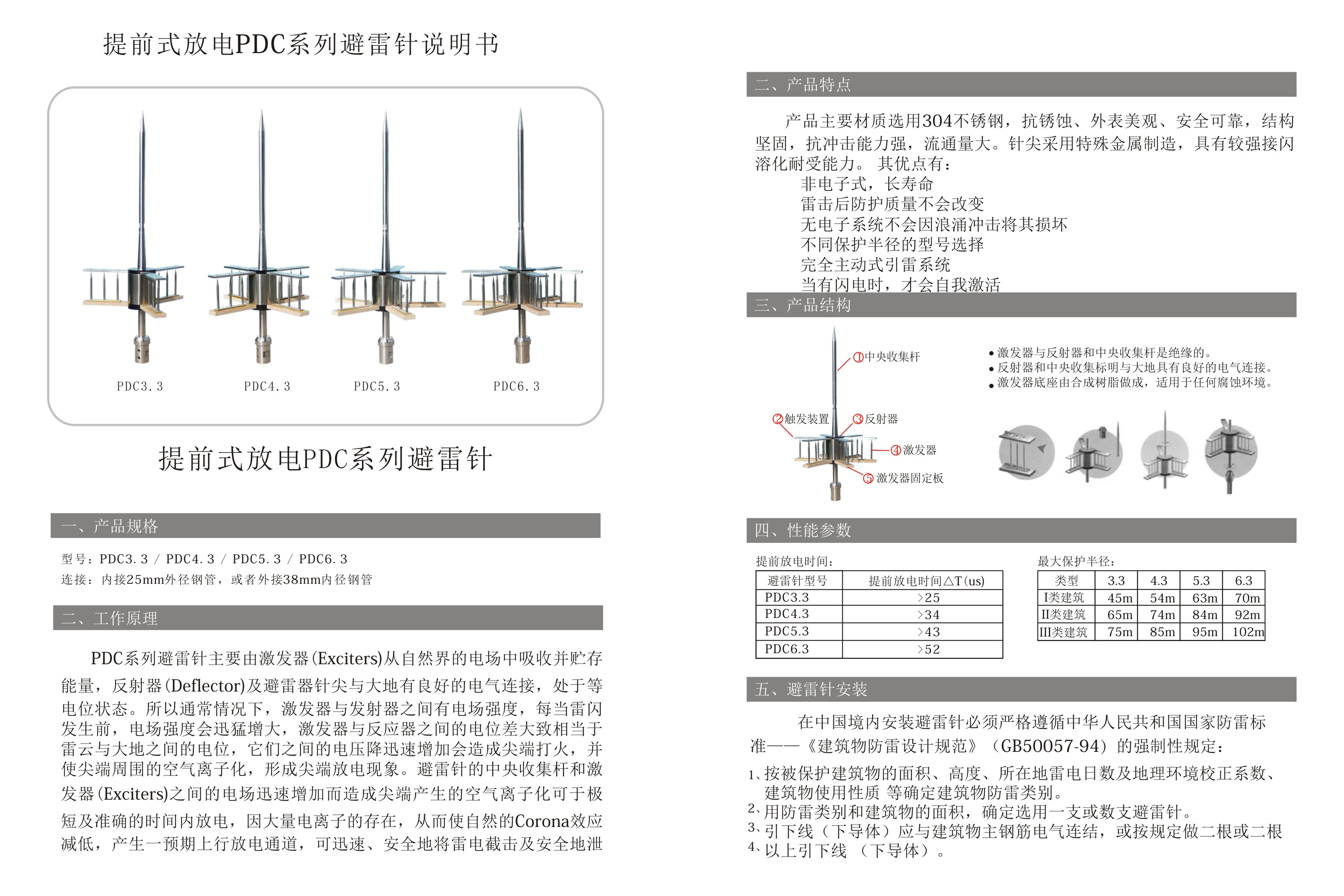 FX-PDC3.3避雷针